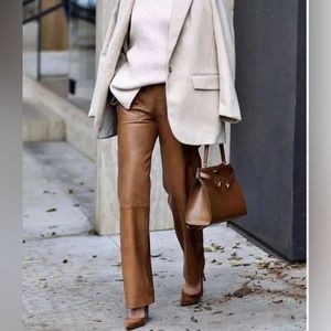 Aritzia Brown Leather Pants